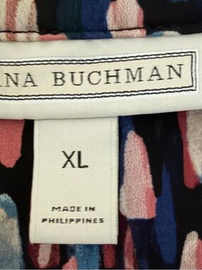 Dana Buchman Multicolor Brushstroke Print Blouse